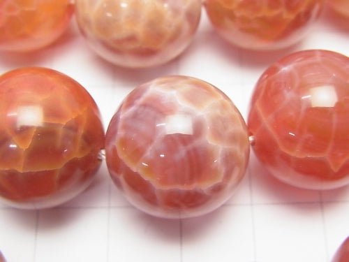 Fire Agate Round 18 mm 1/4 or 1strand (aprx.15 inch / 37 cm)