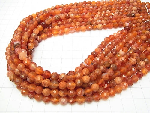 1strand $9.79! Fire Agate 64 Faceted Round 6 mm 1strand beads (aprx.15 inch / 38 cm)