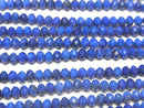 [Video]High Quality! Lapislazuli AA++ Faceted Button Rondelle 3x3x2mm 1strand beads (aprx.15inch/36cm)