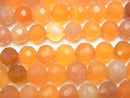 [Video]High Quality! Orange Color Chalcedony 128 Faceted Round 6 mm half or 1 strand beads (aprx.15 inch / 37 cm)