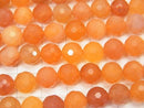 High Quality! Orange Color Chalcedony 128 Faceted Round 8 mm half or 1 strand beads (aprx.15 inch / 37 cm)