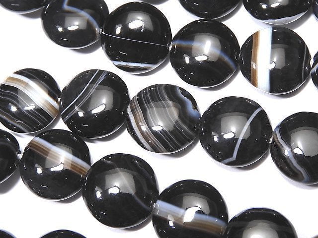 Coin, Onyx Gemstone Beads