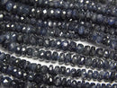 [Video] High Quality Blue Sapphire AAA Faceted Button Rondelle Half or 1 Strand Beads (approx. 15 inches/38 cm)