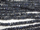 [Video] High Quality Blue Sapphire AAA Faceted Button Rondelle Half or 1 Strand Beads (approx. 15 inches/38 cm)