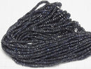 [Video] High Quality Blue Sapphire AAA Faceted Button Rondelle Half or 1 Strand Beads (approx. 15 inches/38 cm)