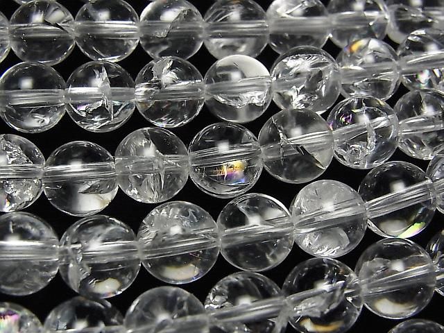 [Video]Iris Quartz (Rainbow Quartz)AAA Round 8mm half or 1strand beads (aprx.15inch/36cm)