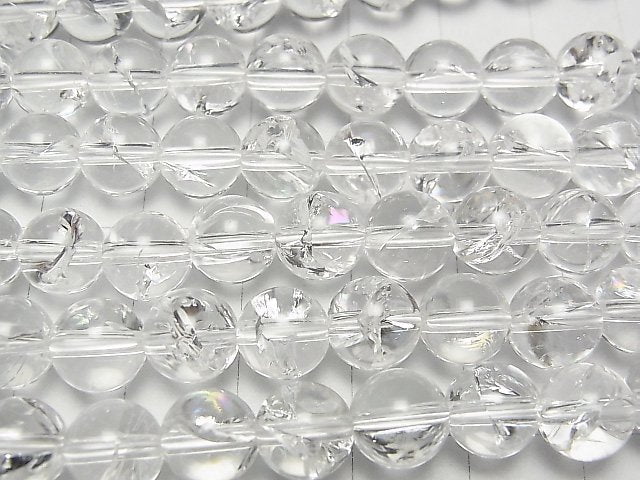 [Video]Iris Quartz (Rainbow Quartz)AAA Round 8mm half or 1strand beads (aprx.15inch/36cm)
