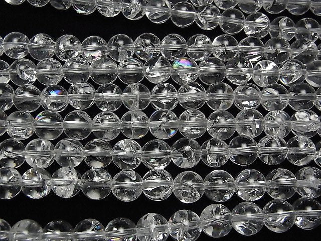 [Video]Iris Quartz (Rainbow Quartz)AAA Round 8mm half or 1strand beads (aprx.15inch/36cm)