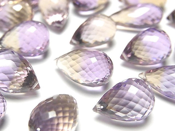 Ametrine, Drop, Faceted Briolette Gemstone Beads