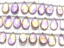 [Video] MicroCut High Quality Ametrine AAA Pear shape Faceted Briolette half or 1strand (8pcs )