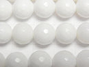 [Video] White Shell 128 Faceted Round 10mm 1-strand beads (approx. 14 inches/35 cm)