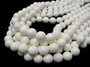[Video] White Shell 128 Faceted Round 12 mm half or 1 strand beads (aprx.15 inch / 36 cm)