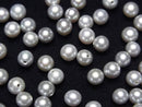 [Video] Fresh Water Pearl AAA Round 4-4.5mm [Half Drilled Hole] Silver 2pairs
