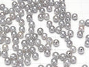 [Video] Fresh Water Pearl AAA Round 4-4.5mm [Half Drilled Hole] Silver 2pairs