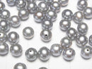 [Video] Fresh Water Pearl AAA Round 6-6.5mm [Half Drilled Hole] Silver 1pair