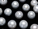 [Video] Fresh Water Pearl AAA Round 8mm [Half Drilled Hole] Silver 1pair