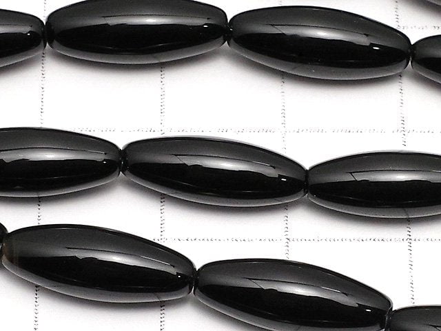 [Video] Onyx Rice 16x6x6mm 1strand beads (aprx.15inch/36cm)