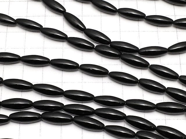 [Video] Onyx Rice 16x6x6mm 1strand beads (aprx.15inch/36cm)