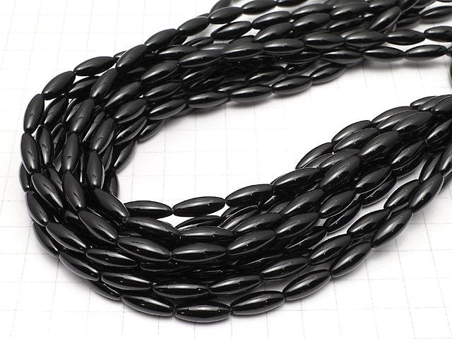 [Video] Onyx Rice 16x6x6mm 1strand beads (aprx.15inch/36cm)