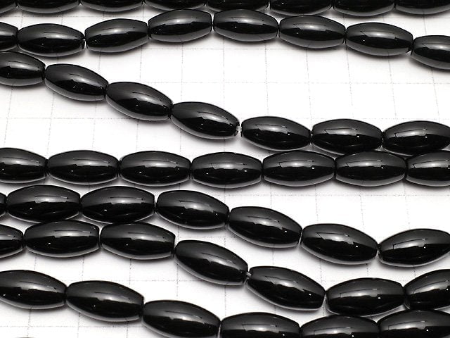 [Video] Onyx Rice 16x8x8mm 1strand beads (aprx.15inch/36cm)