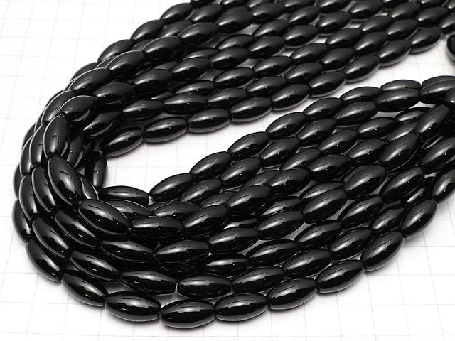 [Video] Onyx Rice 16x8x8mm 1strand beads (aprx.15inch/36cm)