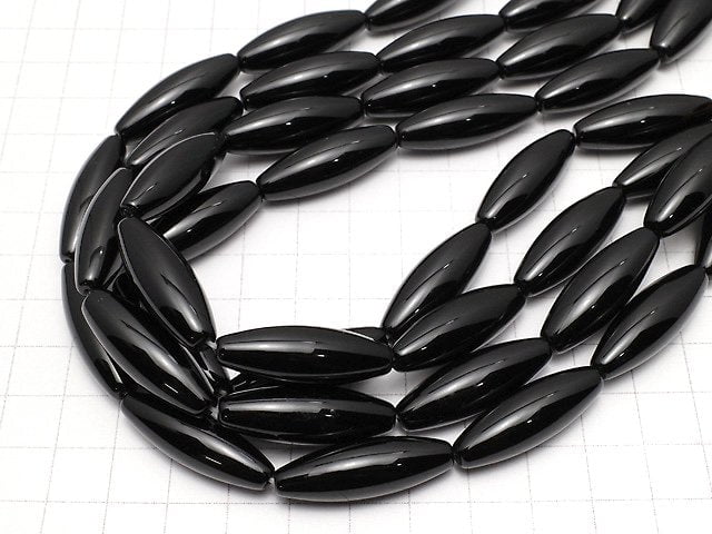 [Video] Onyx Rice 30x10x10mm half or 1strand beads (aprx.14inch/34cm)