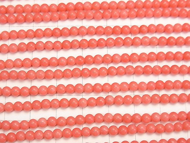 1strand $4.79! Pink Orange Coral (Dyed) Round 4mm 1strand beads (aprx.15inch / 38cm)