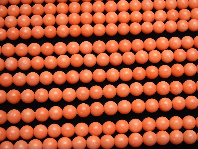 1strand $6.79! Pink Orange Coral (Dyed) Round 6mm 1strand beads (aprx.15inch / 38cm)