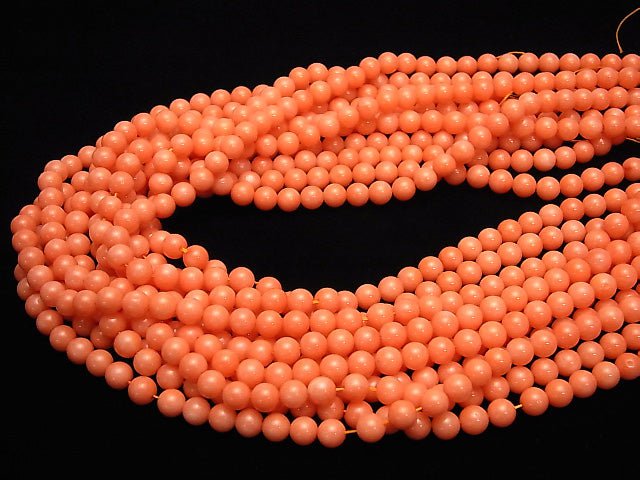 1strand $6.79! Pink Orange Coral (Dyed) Round 6mm 1strand beads (aprx.15inch / 38cm)