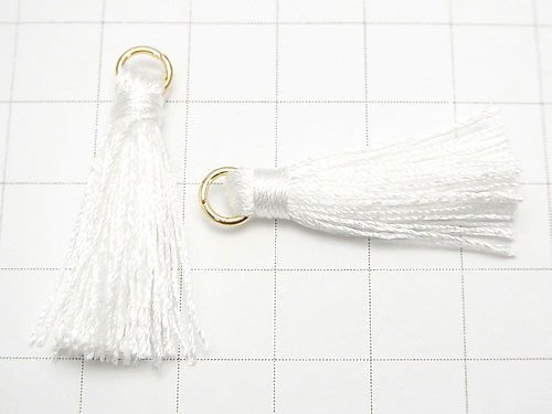 10pcs $2.39! Tassel Charm with Ring [S size] White 10pcs