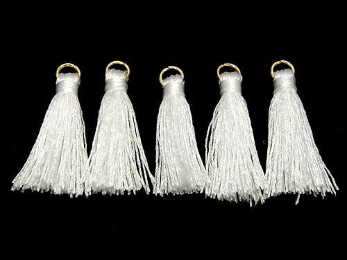 10pcs $2.39! Tassel Charm with Ring [S size] White 10pcs