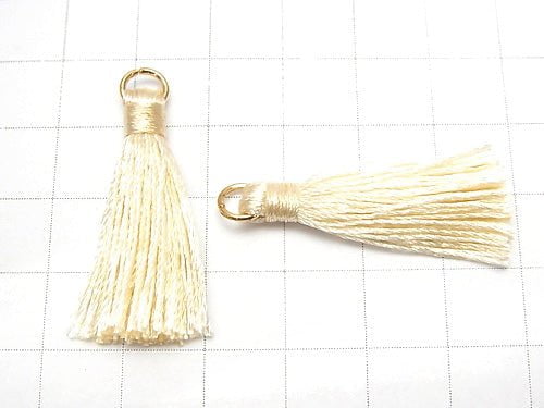 10pcs $2.39! Tassel Charm with Ring [S size] Ivory 10pcs