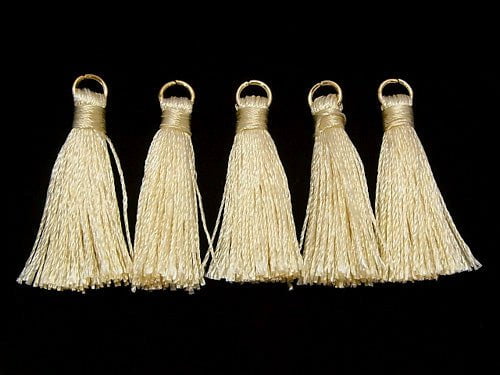 10pcs $2.39! Tassel Charm with Ring [S size] Ivory 10pcs