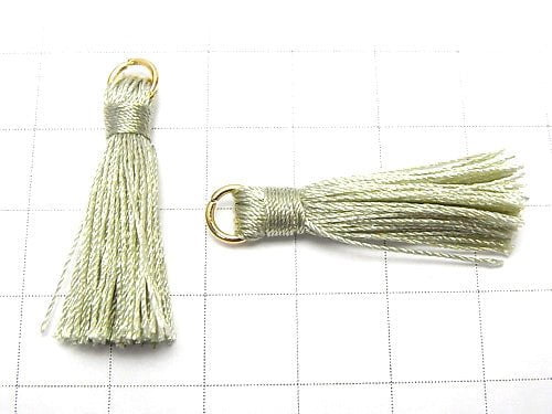 10pcs $2.39! Tassel Charm with Ring [S size] Earth Green 10pcs