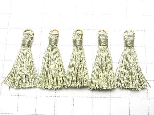 10pcs $2.39! Tassel Charm with Ring [S size] Earth Green 10pcs