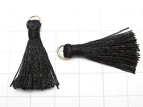 10pcs $2.39! Tassel Charm with Ring [S size] Black 10pcs