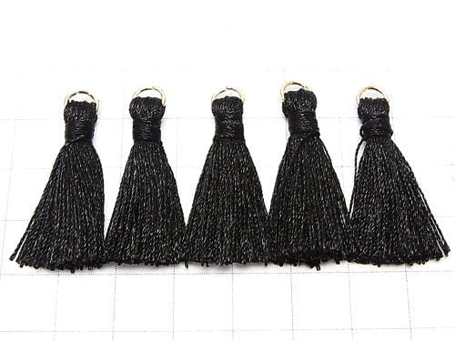 10pcs $2.39! Tassel Charm with Ring [S size] Black 10pcs