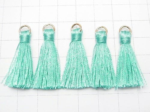10pcs $2.39! Tassel Charm with Ring [S size] Mint Green 10pcs