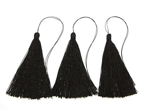 10pcs $3.79! Tassel Charm [L size] Black 10pcs