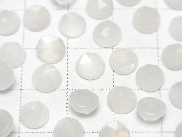 High Quality White Moonstone AAA Rose Cut Round 6 x 6 x 3 mm 5 pcs $4.79!