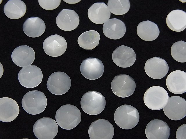 High Quality White Moonstone AAA Rose Cut Round 6 x 6 x 3 mm 5 pcs $4.79!