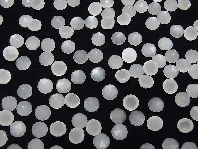 High Quality White Moonstone AAA Rose Cut Round 6 x 6 x 3 mm 5 pcs $4.79!