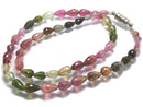 [Video] [One of a kind] Top Quality Multicolor Tourmaline AAAA Vertical Hole Faceted Drop Necklace NO.4
