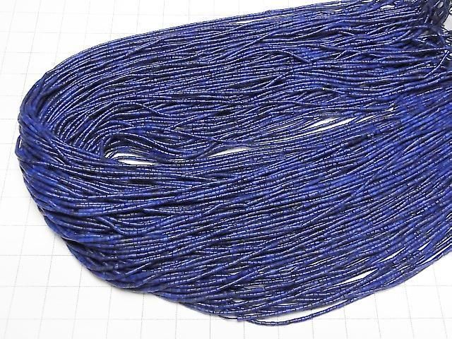 [Video] Lapislazuli AAA Tube (Heishi) 1mm 1strand beads (aprx.14inch/34cm)