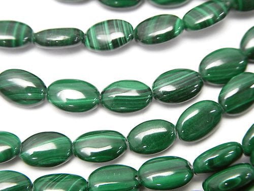 Malachite, Oval Gemstone Beads