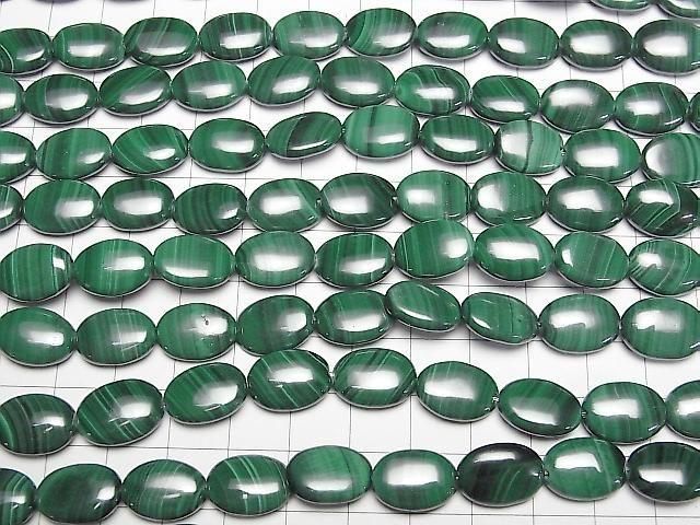 [Video] Malachite AAA Oval 14x10mm half or 1-strand beads (approx. 15inch/36cm)