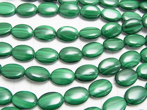 [Video] Malachite AAA Oval 14x10x4mm half or 1strand beads (aprx.15inch/36cm)