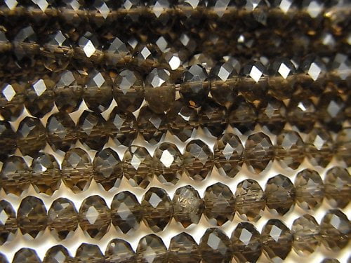 Roundel, Smoky Quartz Gemstone Beads