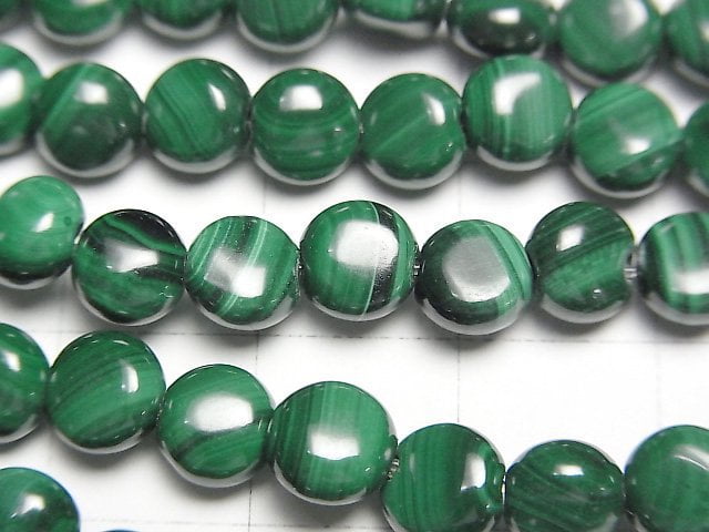 [Video]Malachite AAA Coin 6x6mm 1/4 or 1strand beads (aprx.15inch/38cm)