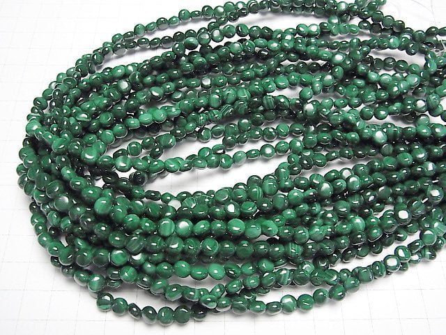 [Video]Malachite AAA Coin 6x6mm 1/4 or 1strand beads (aprx.15inch/38cm)
